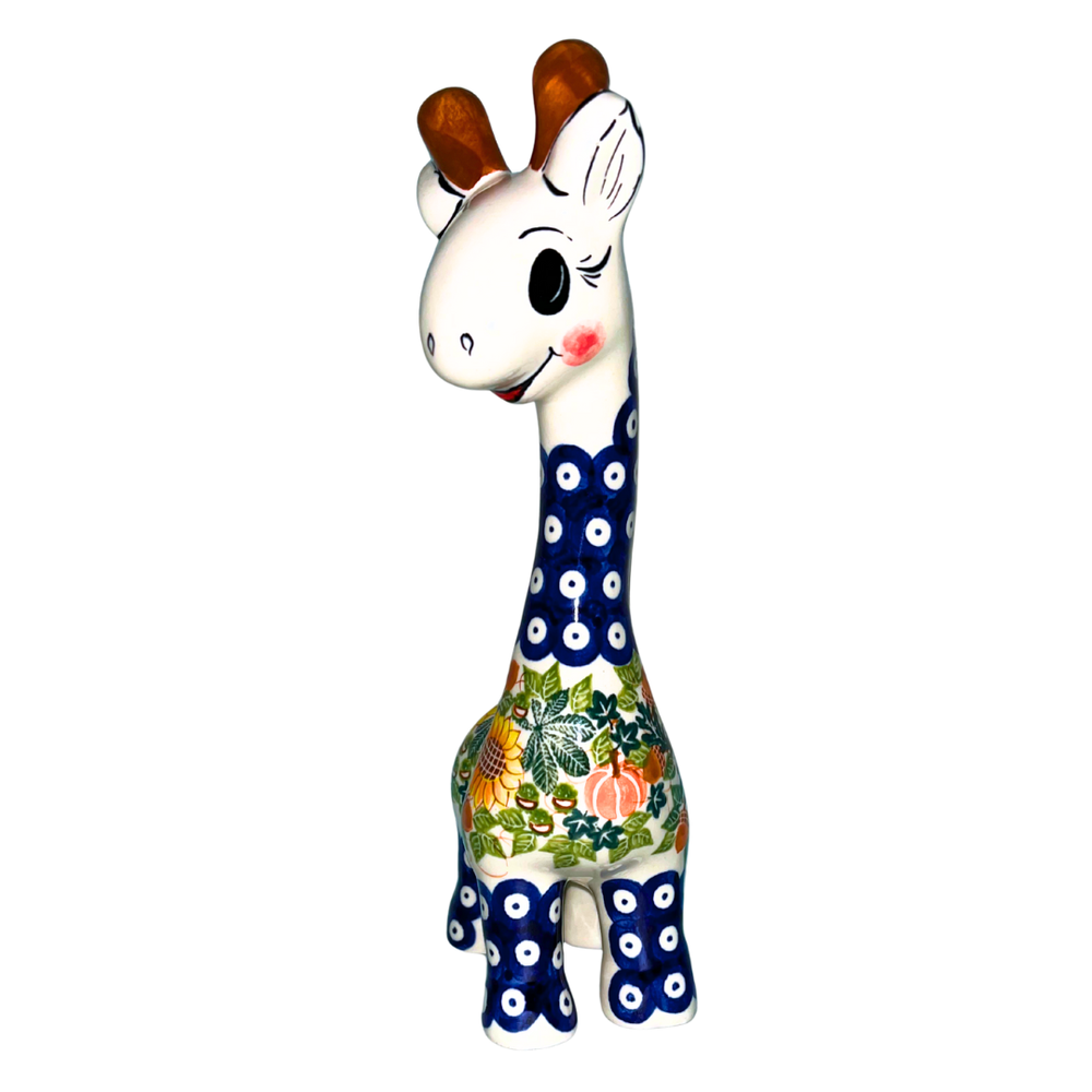 kalich polish pottery 10.6 inch giraffe 422 sunflowers dots